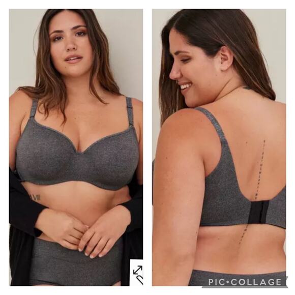 Torrid Lightly Lined Full Coverage Balconette Heathered Gray 42H - Picture 1 of 7